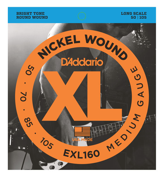 D'Addario EXL160 Nickel Wound Medium Bass Strings 50-105 - Available at Lark Guitars