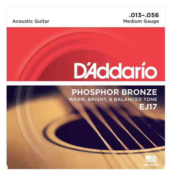 D'Addario EJ17 Phosphor Bronze Medium Acoustic Strings 13-56 - Available at Lark Guitars