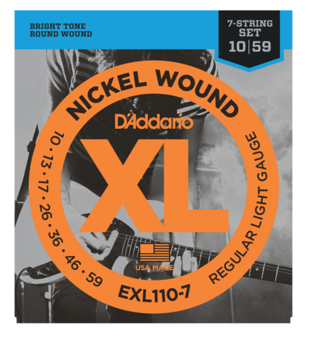 D'Addario EXL110-7 7-String Nickel Wound Regular Light Electric Strings 10-59 - Available at Lark Guitars