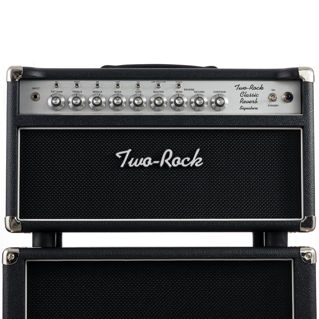 Two-Rock Classic Reverb Signature 100/50 Head Silver Chassis & 2x12 Cabinet - Black with Black Matrix Grille