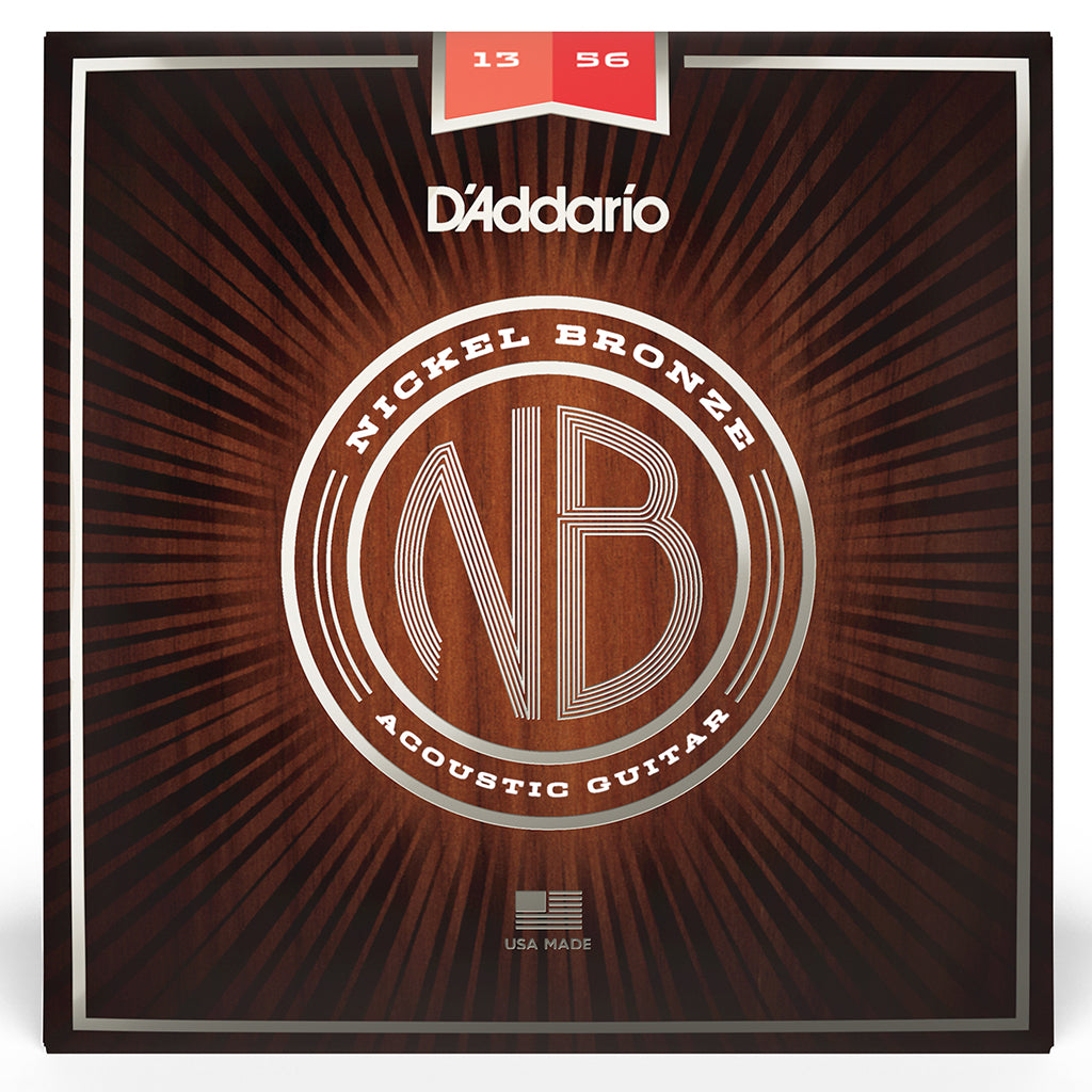 D'Addario NB1356 Nickel Bronze Acoustic Guitar Strings - Medium 13-56