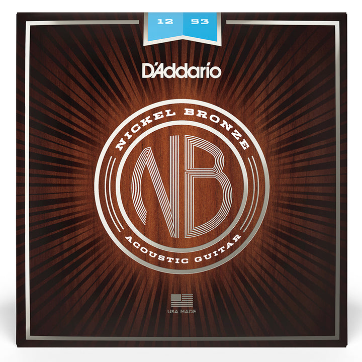 D'Addario NB1253 Nickel Bronze Acoustic Guitar Strings - Regular Light 12-53