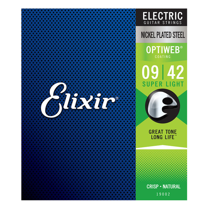 Elixir 19002 Nickel Plated Steel OPTIWEB Super Light Electric Strings .009-.042