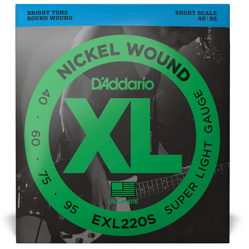 D'Addario EXL220S Nickel Wound Super Light, Short Scale Bass Strings