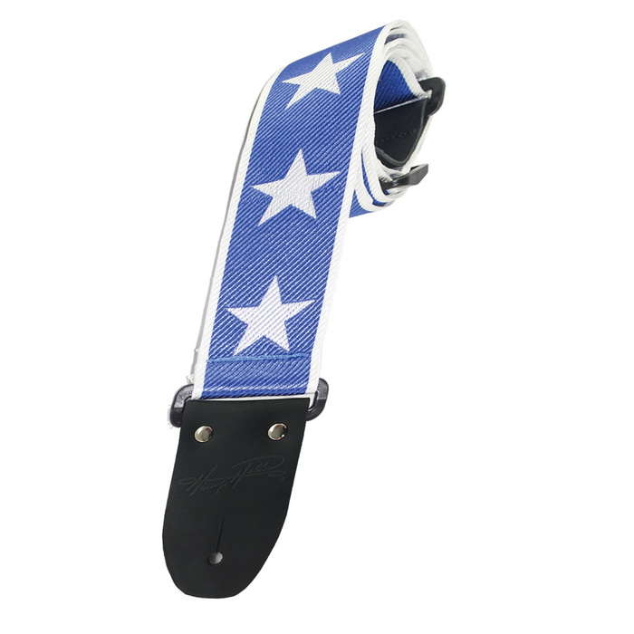 Henry Heller 2" Jacquard Strap with Tri Glide Nylon Backing - Stars Blue/Silver