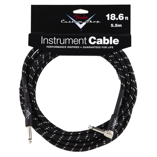 Fender Custom Shop Performance Series 18.6’ Cable Right Angle to Straight - Black Tweed