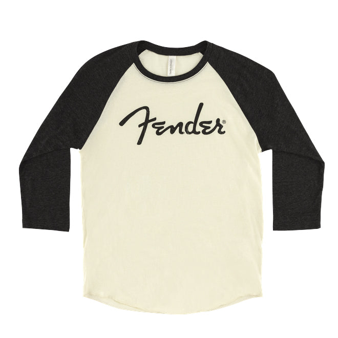 Fender Spaghetti Logo Raglan T-Shirt - Cream and Black - XX-Large
